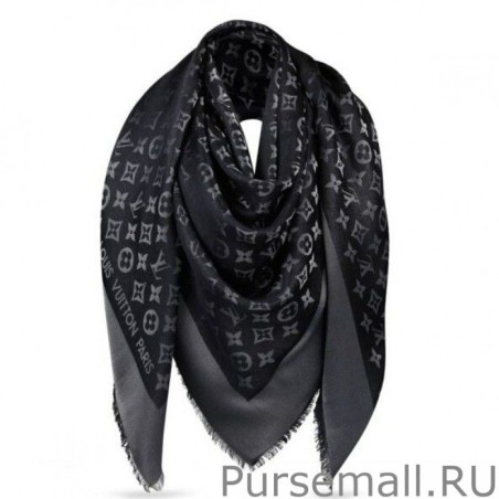 UK Black Monogram Shine Shawl M72252