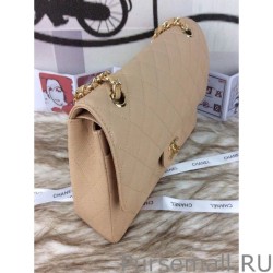 Top Quality Classic Grained Calfskin Falp Bag A1112 Apricot