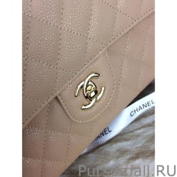 Top Quality Classic Grained Calfskin Falp Bag A1112 Apricot