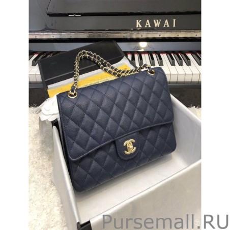 High Quality Classic Grained Calfskin Falp Bag A1112 Blue