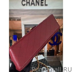 Luxury Classic Grained Calfskin Falp Bag A1112 Claret