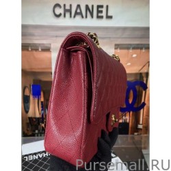 Luxury Classic Grained Calfskin Falp Bag A1112 Claret