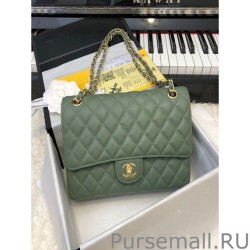 Wholesale Classic Grained Calfskin Falp Bag A1112 Green