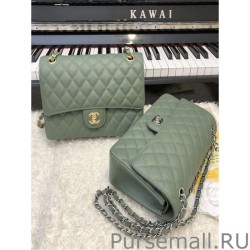 Wholesale Classic Grained Calfskin Falp Bag A1112 Green