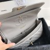 Perfect Classic Grained Calfskin Flap Bag A1112 Gray