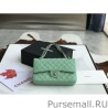 Top Quality Classic Grained Calfskin Flap Bag A1112 Light Green