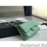 Top Quality Classic Grained Calfskin Flap Bag A1112 Light Green