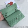 Top Quality Classic Grained Calfskin Flap Bag A1112 Light Green