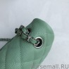 Top Quality Classic Grained Calfskin Flap Bag A1112 Light Green