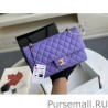 Fashion Classic Grained Calfskin Flap Bag A1112 Purple