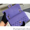 Fashion Classic Grained Calfskin Flap Bag A1112 Purple