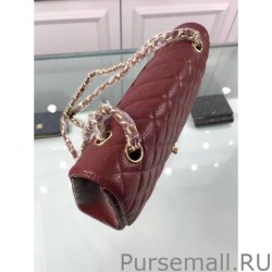 Replicas Classic Jumbo Flap Bag A01112 Caviar Leather Claret