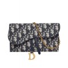 Copy Christian Dior Saddle long wallet with flap S5614 Dark Blue