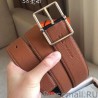 Luxury Hermes Brown Saddle 38MM Reversible Belt