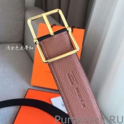 Luxury Hermes Brown Saddle 38MM Reversible Belt