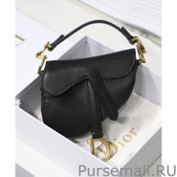 High Quality Christian Dior Micro Saddle Bag Black