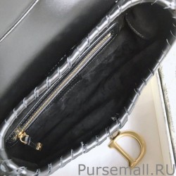 UK Christian Dior Grooved Edge Saddle Bag Black