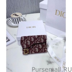 Best Christian Dior Oblique Saddle Wallet Red