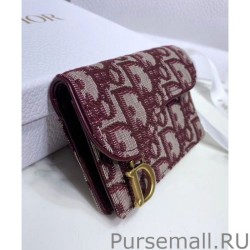 Best Christian Dior Oblique Saddle Wallet Red