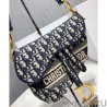 Top Christian Dior Saddle Original Oblique Embroidered Canvas Bag Dark Blue