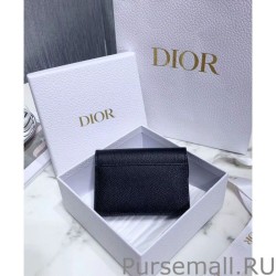 Replicas Christian Dior Saddle Calfskin Wallet Black