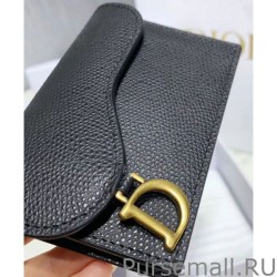 Replicas Christian Dior Saddle Calfskin Wallet Black