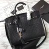 Top YSL Saint Lauren Sac De Jour Souple bag In Crocodile Embossed Leather Black