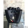 Best Saint Laurent Sheepskin Mini Bourse Bucket Bag Black Y220350