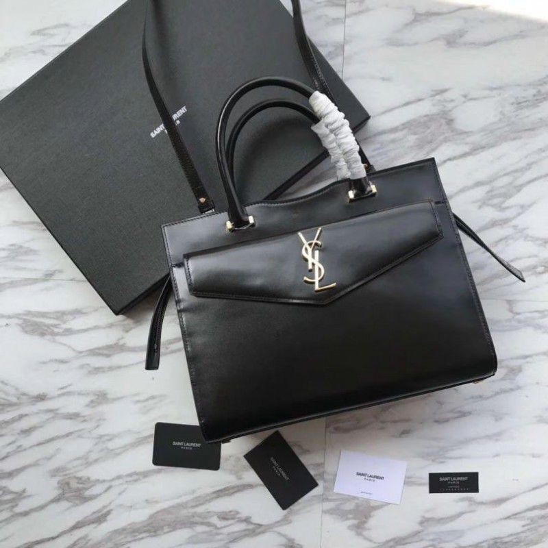 Perfect YSL Saint Laurent Medium Monogram Cabas Uptown Tote Black