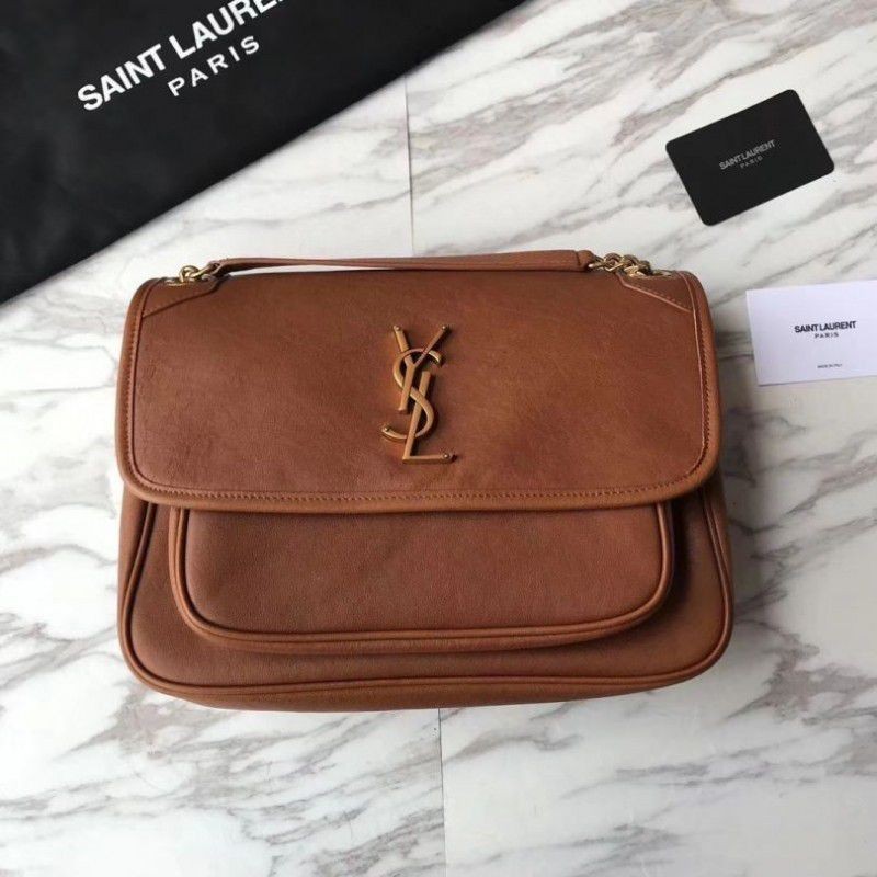 1:1 Mirror YSL Saint Laurent Medium Niki Chain Bag Brown