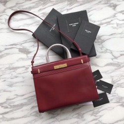 1:1 Mirror YSL Saint Laurent Small Manhattan Top Handle Bag Red