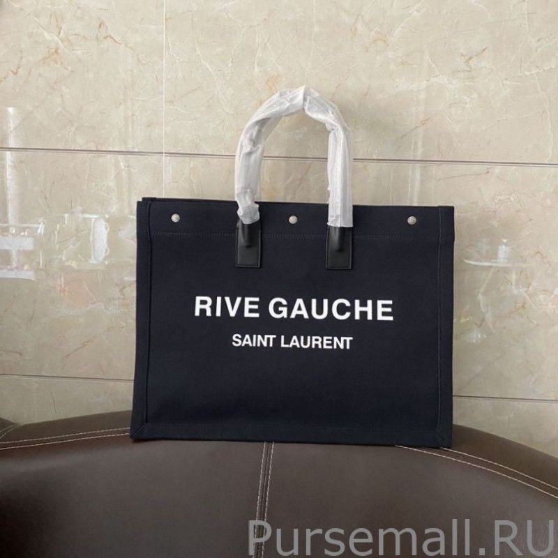 7 Star YSL Saint Laurent Rive Gauche Tote Bag Black