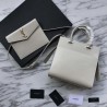 AAA+ YSL Saint Laurent Monogram Cabas Small Uptown Tote Bag White