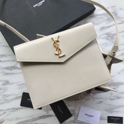 AAA+ YSL Saint Laurent Monogram Cabas Small Uptown Tote Bag White