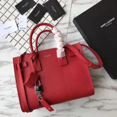 Perfect YSL Saint Laurent Classic Sac De Jour Tote Bag Red