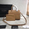 Replicas YSL Saint Laurent East Side Smooth Leather Small Tote Bag 554116 Brown