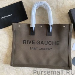 High YSL Saint Laurent Rive Gauche Tote Bag Coffee