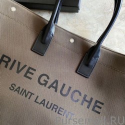 High YSL Saint Laurent Rive Gauche Tote Bag Coffee