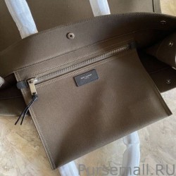 High YSL Saint Laurent Rive Gauche Tote Bag Coffee