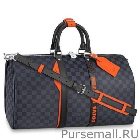 High Quality Keepall Bandouliere 45 Damier Cobalt Race N40166