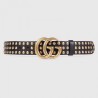 Luxury belt with Double G buckle and Studs 409402 Black