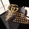 Luxury belt with Double G buckle and Studs 409402 Black