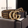 Luxury belt with Double G buckle and Studs 409402 Black