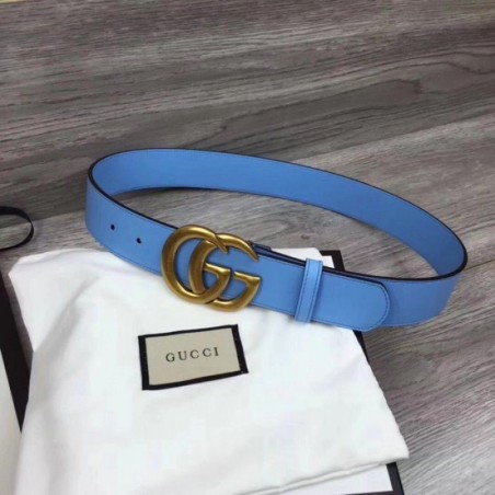 Top belt with Double G buckle blue 400593