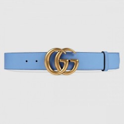 Top belt with Double G buckle blue 400593