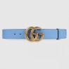 Top belt with Double G buckle blue 400593