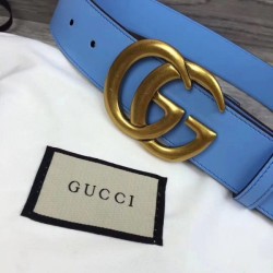 Top belt with Double G buckle blue 400593