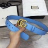 Top belt with Double G buckle blue 400593