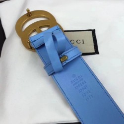 Top belt with Double G buckle blue 400593