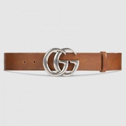 High belt with Double G buckle cuir 406831